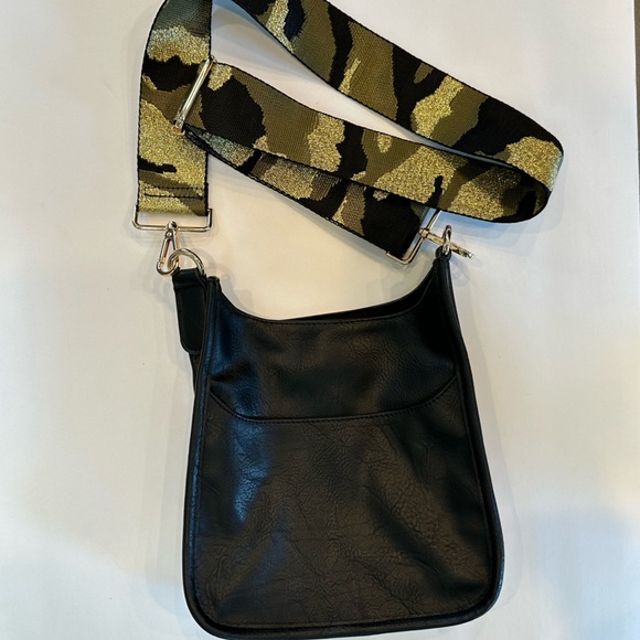 Ah Dorned Vegan Mini Crossbody Messenger Bag with Adjustable Camo Guitar Strap - Picture 3 of 9
